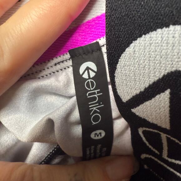 Ethika Sports Bra Women's Medium Blue and Pink Floral Racerback - Picture 3 of 6